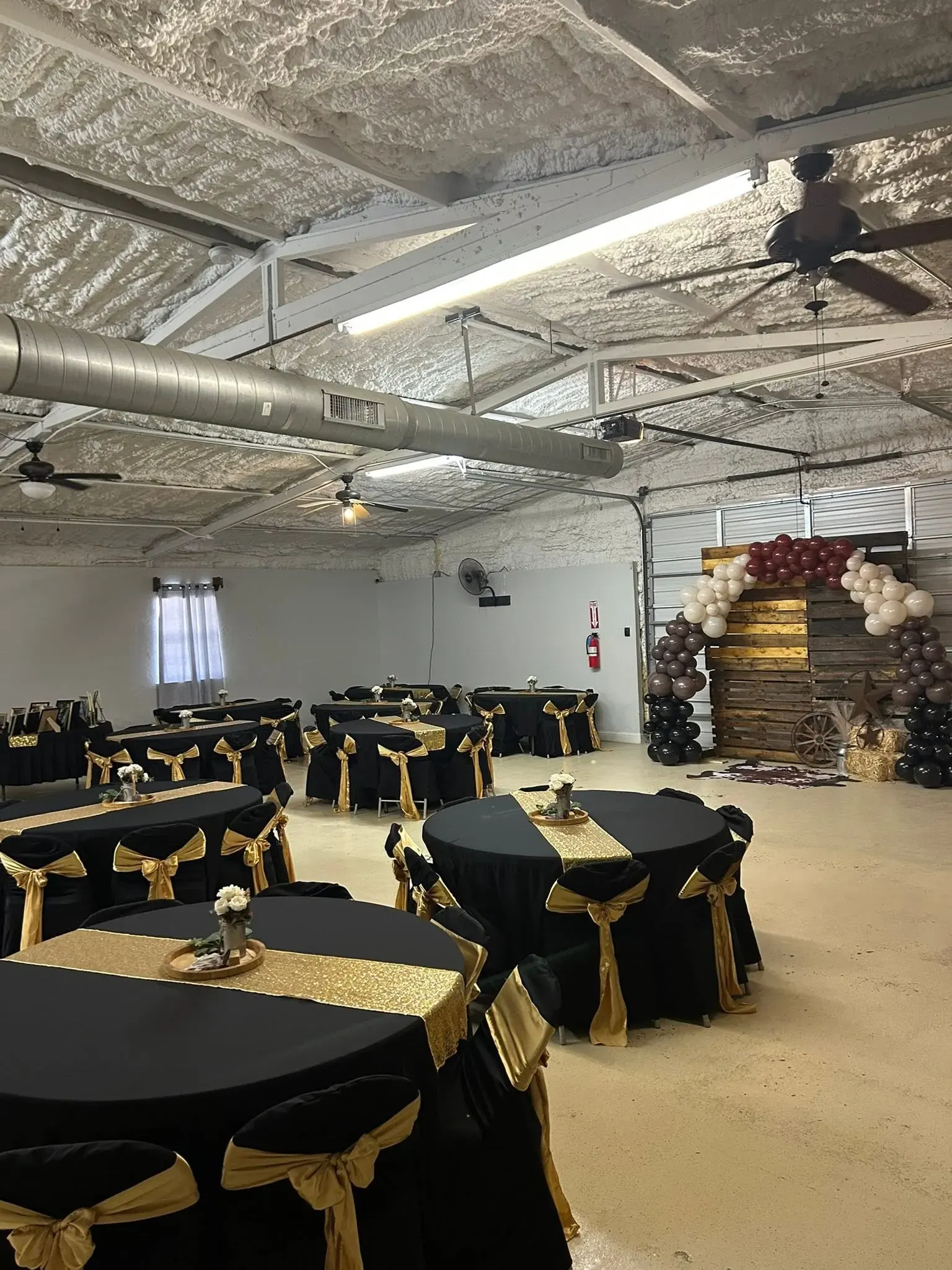 Rancho 3 Palomas event hall prepared for a celebration